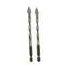 Milageto 2 Pieces Four Flute Sawtooth Eccentric Drill Bits Hexagon