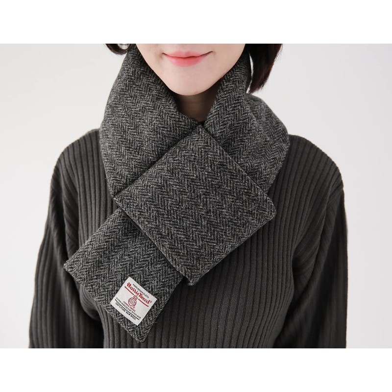 Sleeping Sheep Harris Tweed Short Scarf, Padded, Unisex, Easy to