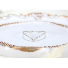 AeraVida Trendy and Classic Chevron Wave .925 Sterling Silver Stackable Ring, Metal, not known