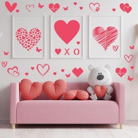 11 Pieces Valentine's Day Stencil, Valentine Drawing Painting Templates Reusable Plastic Template Stencils for Valentines Painting on Wood Envelopes DIY Craft Decoration Supplies（7.87x7.87 Inch）