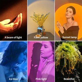 Rechargeable Amber Flashlight - 4 in 1 Sunset Lamp with Warm 1800K Light for Eye Care & Photography Fill Light - Zoom 4 Modes