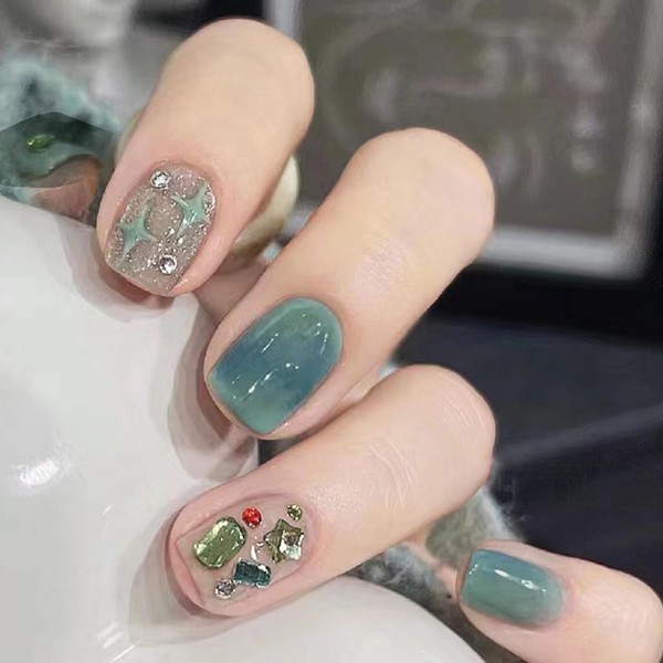 Press on Nails Simple Cute Short Square French Tip White