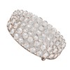 Crystal Cosmetic Makeup Tray 8in Round Display Tray Mirrored Metal