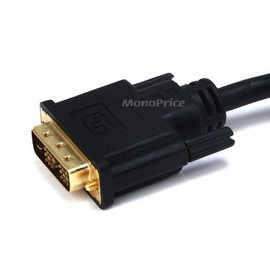 Monoprice High Speed HDMI to Adapter DVI Cable with Ferrite Cores - 1080p Resolution, x.v.Color, 28AWG, 3 Feet, Black