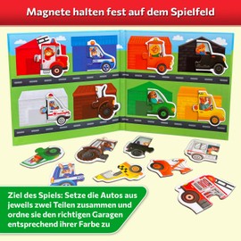 MAGNIKON Magnetic Puzzle Order by Colours, 16 Pieces, Magnetic Puzzles from 2 Years, Magnetic Puzzles, Activity Aeroplane Children, Magnetic Game, Travel Game, Games for on the Go