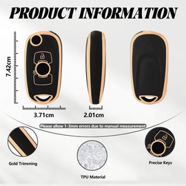 TOOMUME Car Key Cover TPU, Car Key Case 2 Buttons Fit for Opel Vauxhall Astra K Corsa E Mokka X Buick Verano Encore Envision Regal Lacrosse, Protective Key Fob Cover Key Fob Case