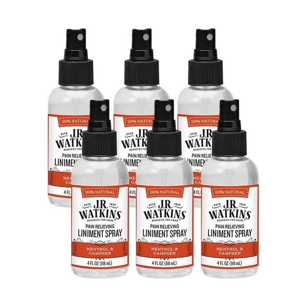 J.R. Watkins Liniment Spray – Original Pain Relieving Misting Spray – Soothes Arthritis Aches & Pains – Fast Acting Muscle Reliever, 4 fl oz (6 Pack)