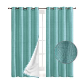 Elegant Comfort Blackout Grommet Top Curtains - 2 Panels Set - Window Treatment, Thermal Insulated, Room Darkening, Energy Saving Window Drapes for Living Room (Set of 2) - W54 X 63inch, Blue
