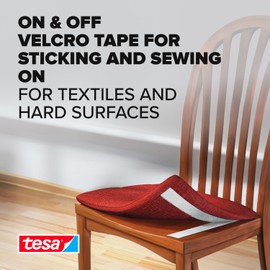 tesa 55231 On/Off Hook and Loop Sew and Stick Tape, 20mm x 1m - White 55231-00003-01