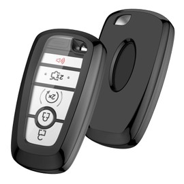 ELOHEI Funda protectora de TPU suave para llavero de Ford Fusion F150 F250 F350 F450 F550 Edge Explorer Escape Mustang - Entrada remota sin llave (negro)
