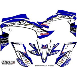 2003-2013 (Steel Frame Carb Model) YFZ 450 13 Fly Blue Senge Graphics Kit Compatible with Yamaha