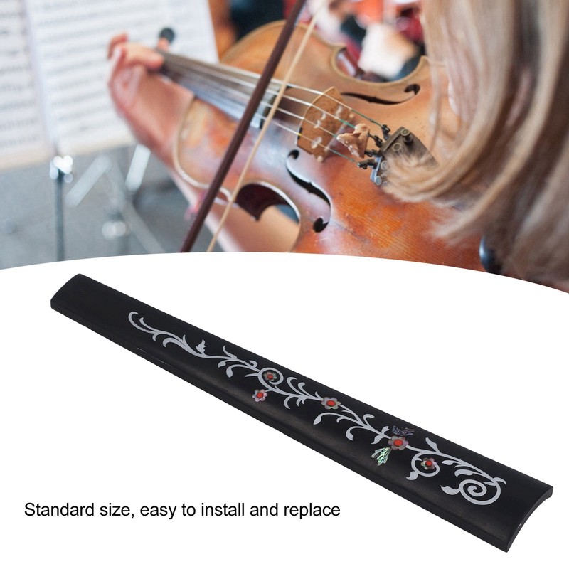 4/4 Violin Fingerboard Ebony Wood Fretboard Violin Finger Plate Replacement