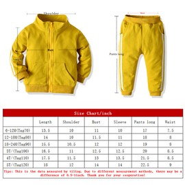 Coralup Kids Girls Boys Plain Zipper Tracksuit Set Hoodie Top Bottom Jogging Suit Red 4-5 Years (S501RT4-5Y)