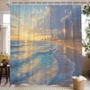 ChloropLastid Beach Ocean Shower Curtain, 72x72 Teal Blue Cute Nautical