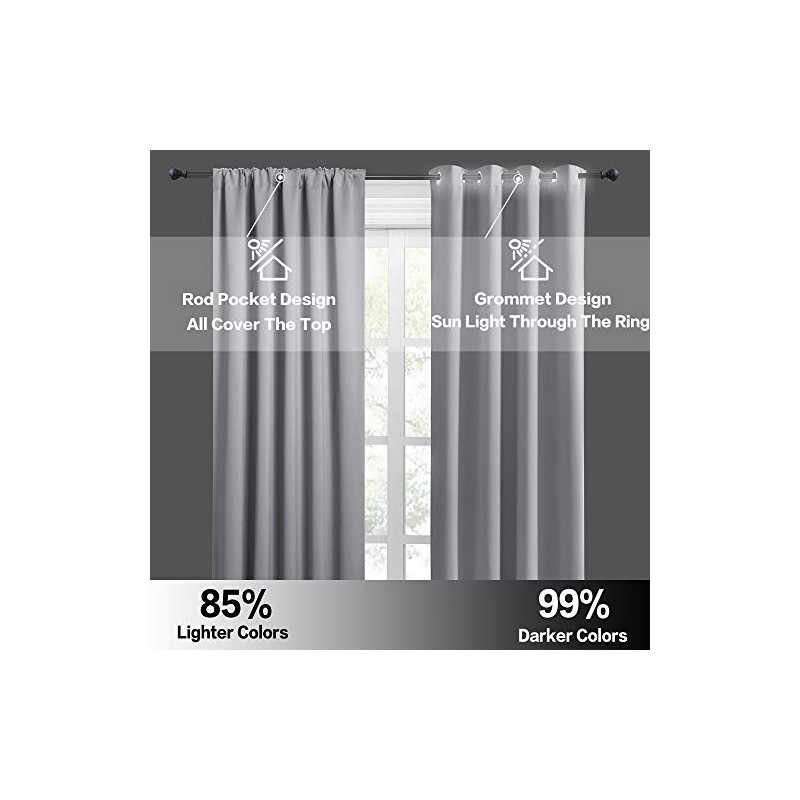 RYB HOME - Cortinas opacas para ventanas pequeñas, con aislamiento