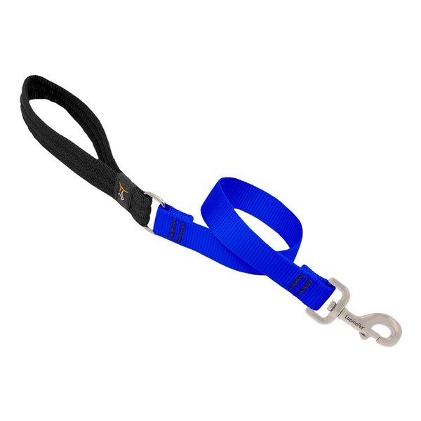 Traffic Leash by Lupine in 1" Wide Blue 2-Foot Long with Padded Handle