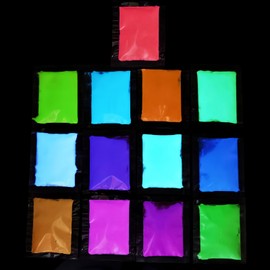 Fluorescent Powder for Epoxy Resin, Fluorescent Luminous Puvler Pigments 13 x 10 g Colours, Luminous Pigments Glow in the Dark, Glow-in-the-Dark Colours for Painting, DIY