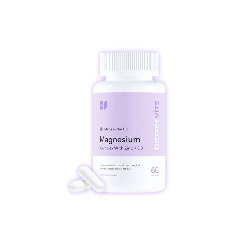 Bettervits Triple Magnesium Glycinate Complex, Malate, Citrate | 60 Caps