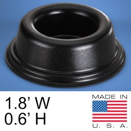 Rubber Door Stopper Bumpers (Pack of 4) Black - Made in USA - Self-Adhesive Wall Protectors. Prevent Damage to Walls from Door Knobs Handles, Guard and Shield