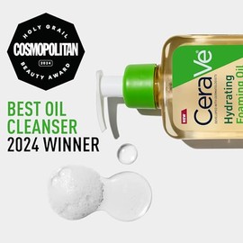 CeraVe CeraVe Hydrating Foaming Oil Cleanser, Moisturizing Oil Cleanser for Face & Body, Squalane Oil + Hyaluronic Acid + Ceramides, For Dry to Very Dry Skin, Fragrance Free & Residue Free, 19 FL Oz