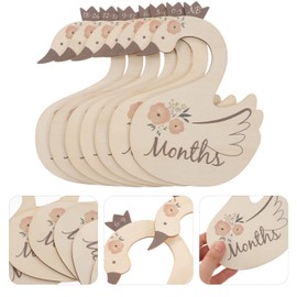 ABOOFAN 7pcs Wooden Baby Closet Dividers Swan Baby Clothing Size Age Dividers Closet Hanger Separators Nursery Closet Organizer Newborn Wardrobe Divider for Baby Shower