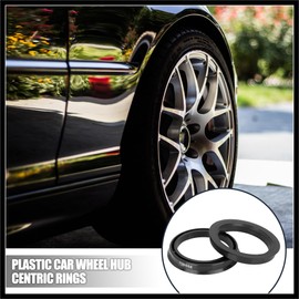 Hihaha 4pcs Plastic 72.6mm OD to 56.6mm ID Car Hub Centric Rings Wheel Bore Center Spacer Hub Rings Black Durable Material