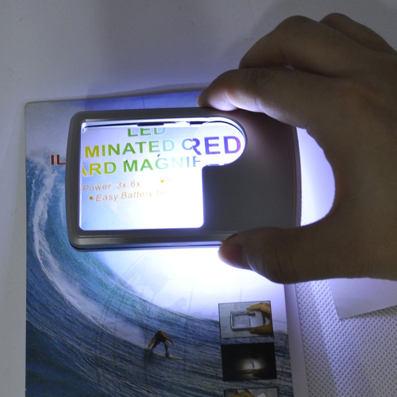 TRIXES 3X 6X High Quality Illuminated Double Magnifying Glass Pocket