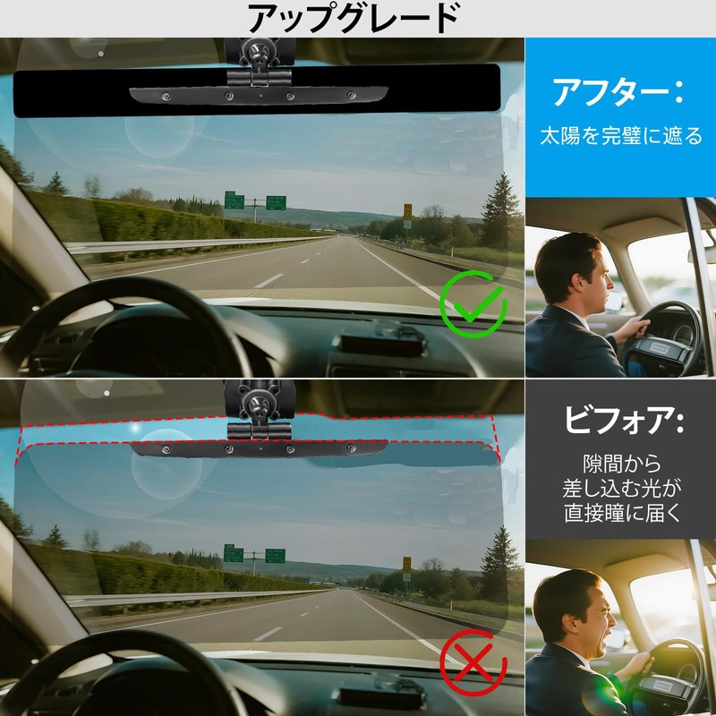 DOOUBAO Upgrade Car Sun Visor Extender + Sun Visor, Easy