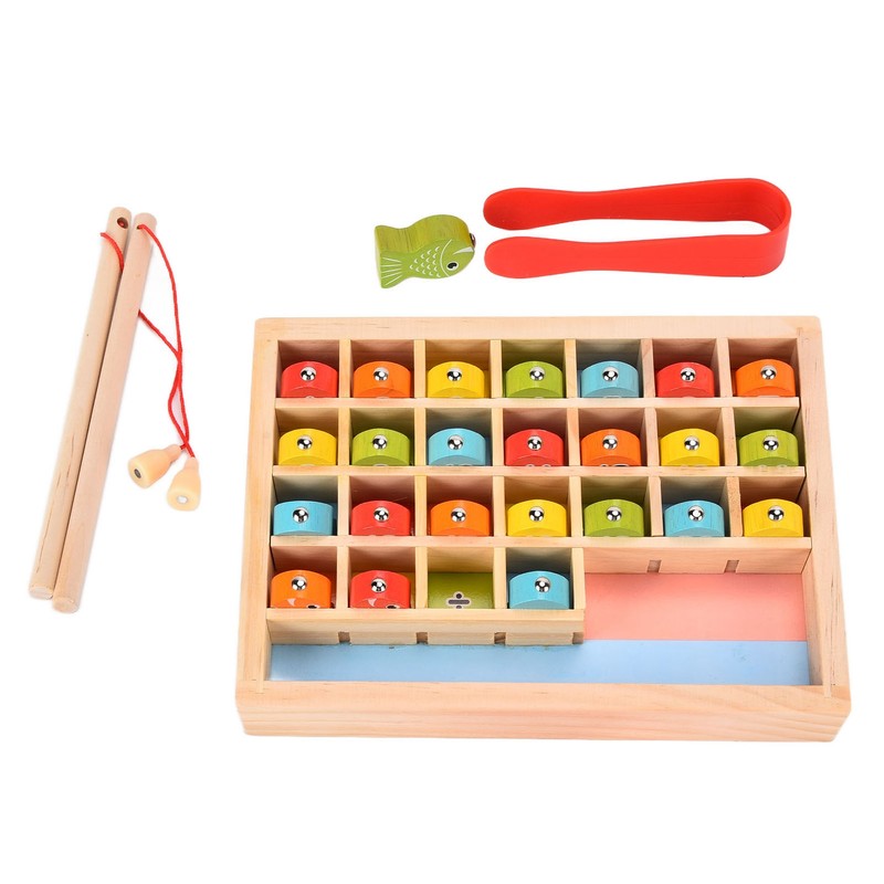 Wooden Magnetic Fishing Game Safe Letters Cognition Preschool Gift for