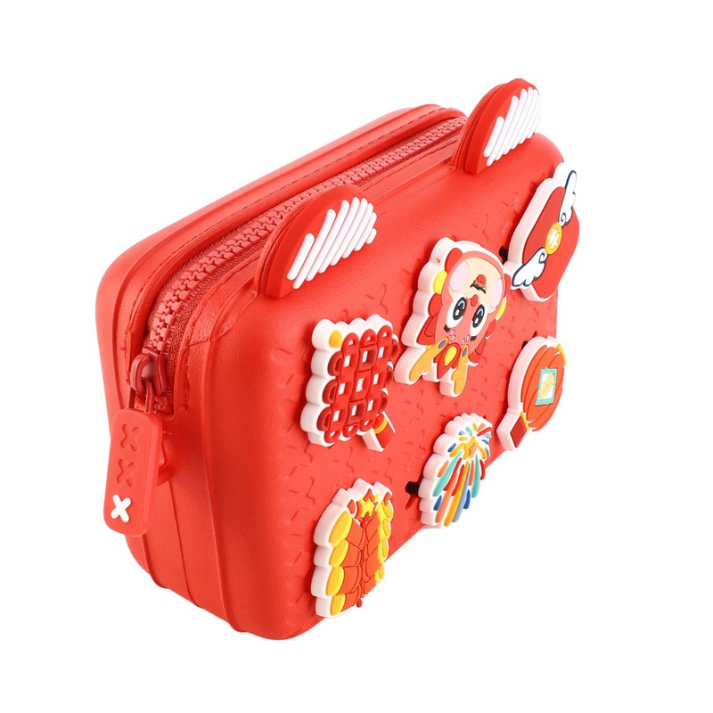 Kids Single Shoulder Camera Bag DIY Cartoon Decors Shock Absorbing