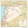 Syria Road Highway Transportation Map Country Nation Poster Print