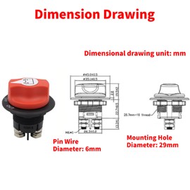 Interruptor aislador de batería de 100A DC32V, interruptor de desconexión de batería principal, interruptor de corte de energía para coche, camión, RV, barcos marinos