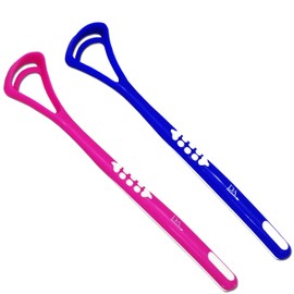 Tongue Scraper Cleaner x 2 ~ Dark Blue & Pink