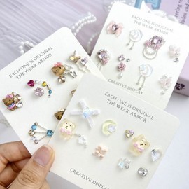 [Overseas] Kitty Nail Parts Net Red Nail Art Finished Material Bag Kt Cat Rose Love Imitation Diamond 0 1 Rose Quartz [Small Round Box] 30ea