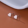 Reffeer Solid 925 Sterling Silver Small Heart Stud Earrings for