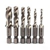 ZHICHUANGW [Tap Drill Set] Drill Tap, Torsion Tap Set, 6-Piece