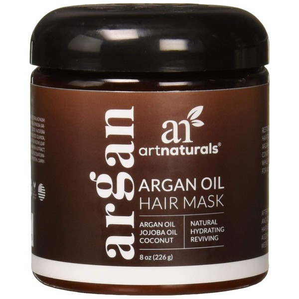 ArtNaturals Argan Hair Mask – (8 Fl Oz / 236ml) – Deep Conditioner Treatment - Organic Jojoba Oil, Aloe Vera, Keratin - Repair Dry, Damaged, Color Treated, Natural Hair Growth - Sulfate Free