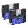 2 x Font Tape Compatible for Brother TZ-131 TZ131 Bk/Clear