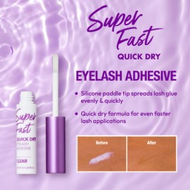 i-ENVY Super Fast Quick Dry Clear & Super Strong Hold Black Eyelash Adhesive (2 Pack), Long Lasting Strip Lash Glue for Eyelash Extensions, Easy to Apply Brush-On Glue Set, Latex & Formaldehyde Free