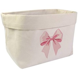 Azeeda Large 'Pink Bow' Canvas Organiser/Storage Bag (OR00036000)