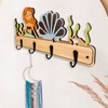 Midrean Wooden Cute Kids Nursery Towel Coat Rack Colorful Wall
