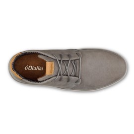 OLUKAI Papaku 'Ili Men's Boots, Durable Waterproof Leather, Cozy Quilted Lining, All-Day Underfoot Cushion, Comfort & Wet Grip Rubber Soles, Graphite / Graphite, 9.5