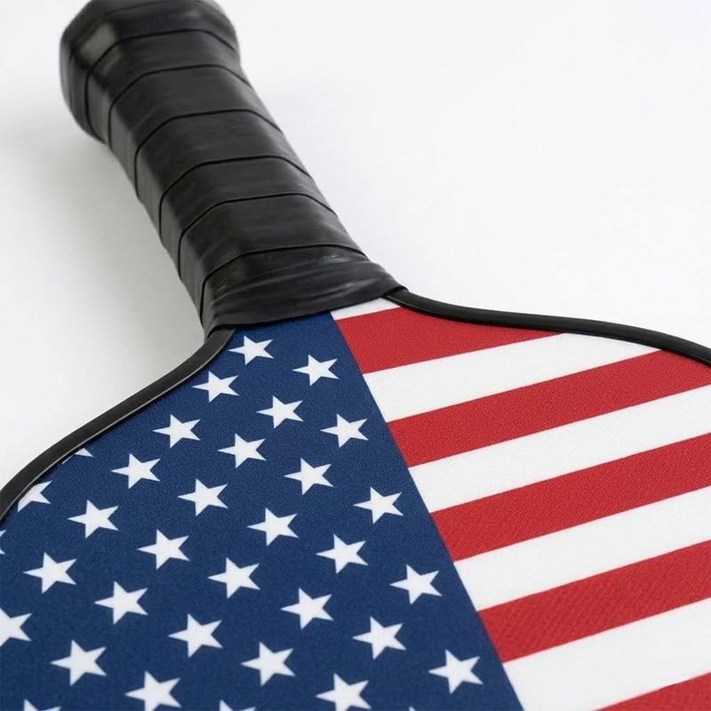 USA flagT300 Carbon Fiber Pickleball Paddle,16mm PP Honeycomb Core,Soft Feel