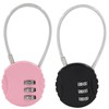 Waziaqoc 2 Pcs Wire Rope Lock, Mini Combination Lock, Wire