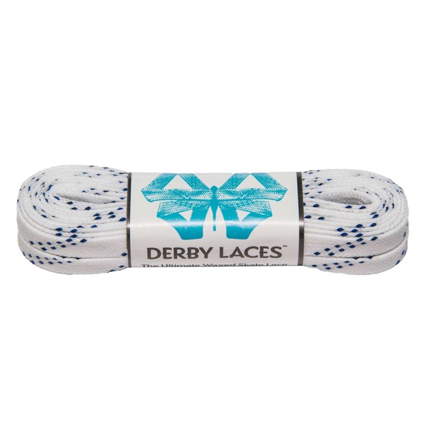Derby Laces White 96 Inch Waxed Skate Lace for Roller Derby, Hockey and Ice Skates, and Boots