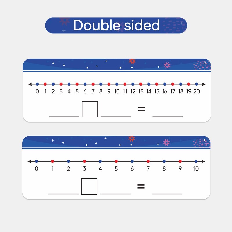 Dinggaogao 10Packs Numbers Line Dry Erase Board Cards, Double Sided