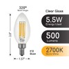 Euri Lighting VB10-3020cec-4, 4-Pack Dimmable LED B10 Filament, 5.5W (50W