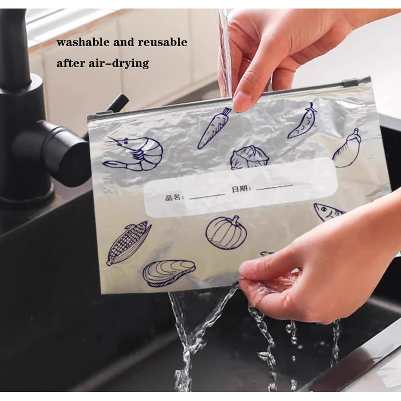 Reusable Aluminum Foil Sealable Storage Bags - 30PCS Reusable Aluminum