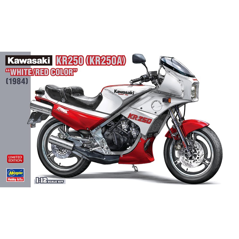 Hasegawa 21745 1/12 Kawasaki KR250 (KR250A) White/Red Color Plastic Model