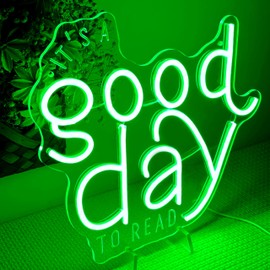 It's a Good Day to Read Neon Sign, Back to School LED Wall Decor for Dorm Room, Study, Library, Inspiring Literary Gift